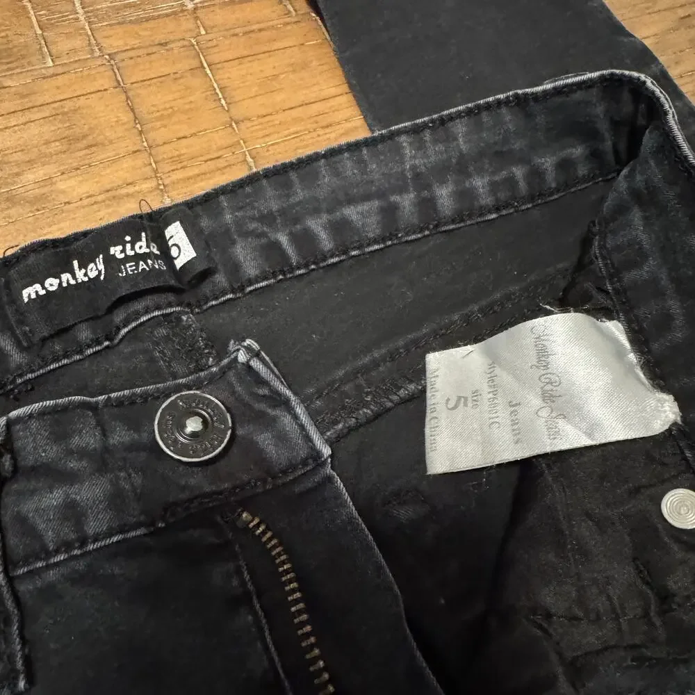 Monkey Ride Jeans Women’s Juniors Size 5 Black Denim Skinny Jeans - Picture 5 of 9